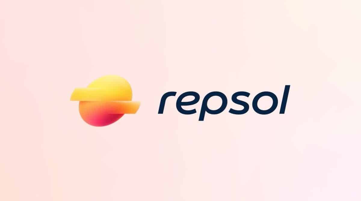 Logotipo renovado de Repsol 2025 con colores vibrantes y diseño moderno