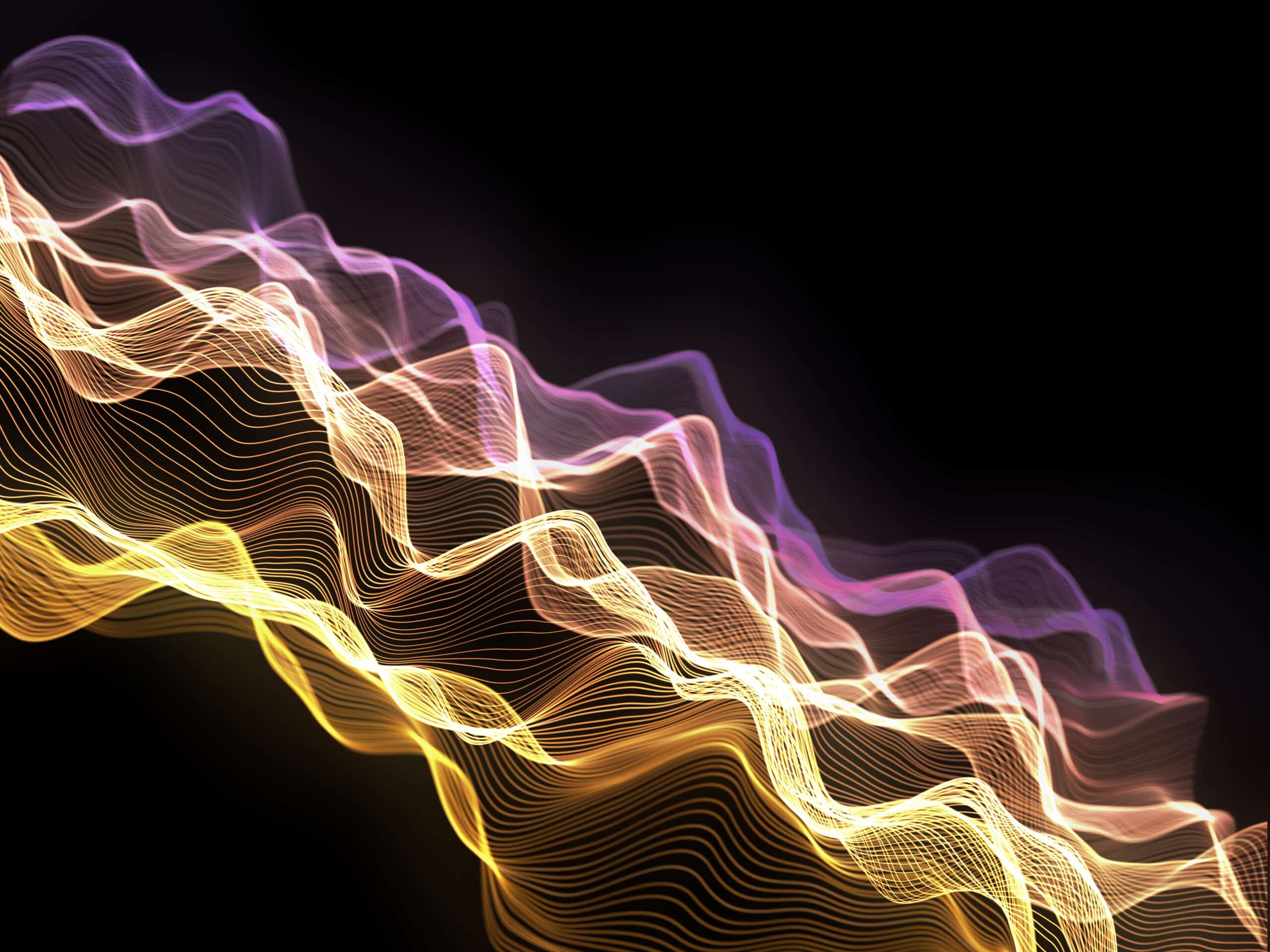 Ilustración de ondas sonoras de colores saliendo de un círculo que representa qué es el sonic branding y la creación de una identidad sonora de marca para conectar emocionalmente.