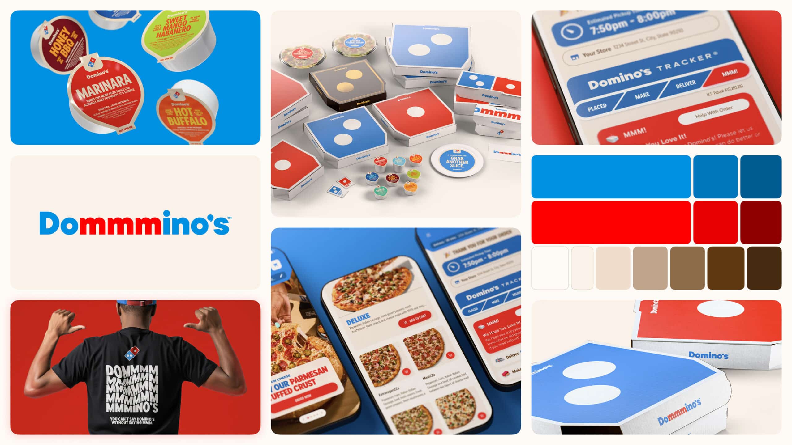 Domino's está lanzando una renovación de marca con colores más vivos, una nueva tipografía, envases llamativos, nuevo equipamiento para los miembros del equipo y, por primera vez, un jingle, «Dommmino's», grabado por el cantautor Shaboozey, nominado cinco veces a los premios GRAMMY®.