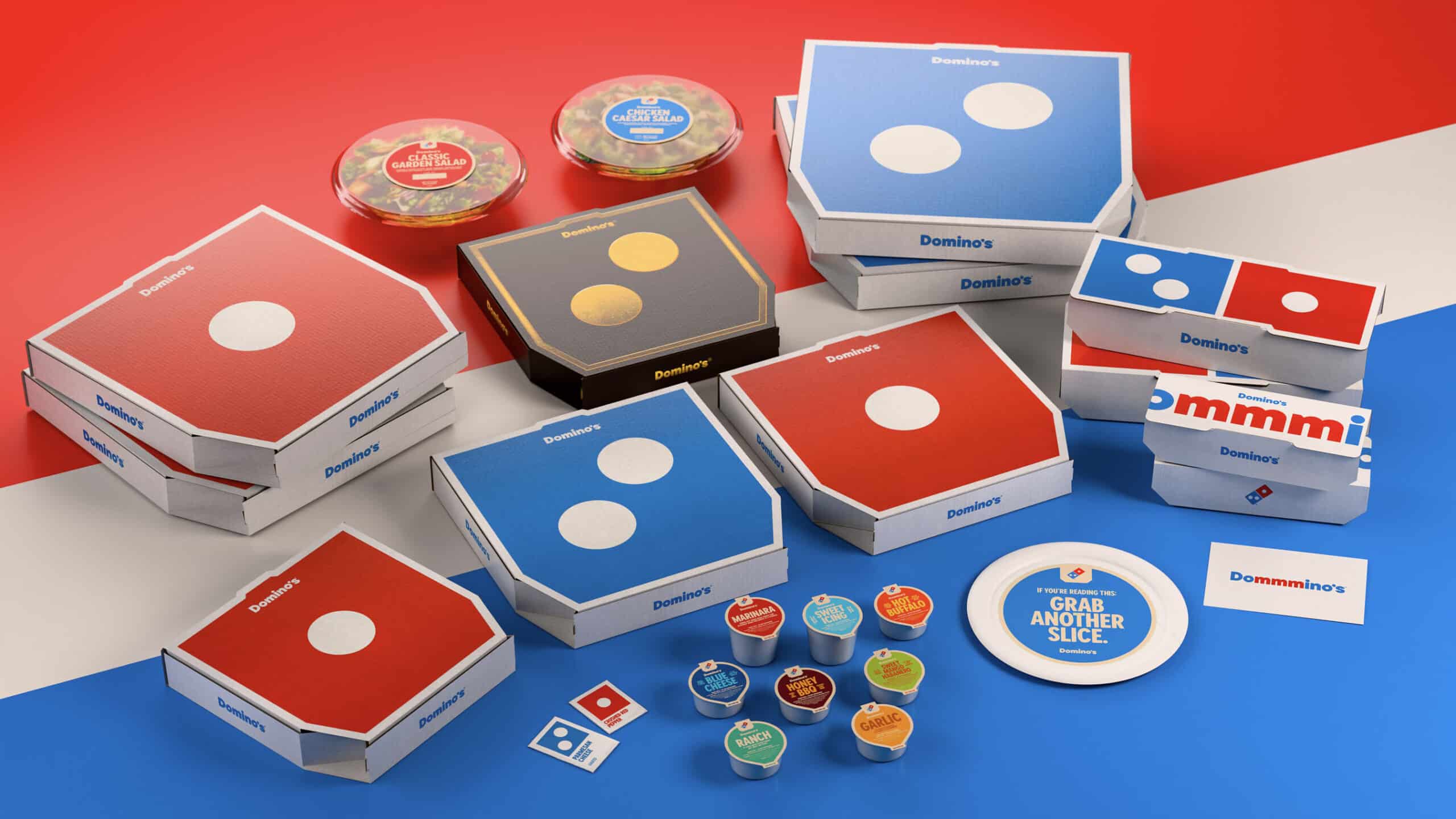 El nuevo envase de Domino's presentará un diseño más sencillo, brillante y llamativo en general, mientras que las cajas reflejarán mejor el emblemático logotipo de la marca.